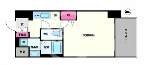 1Kの間取り画像