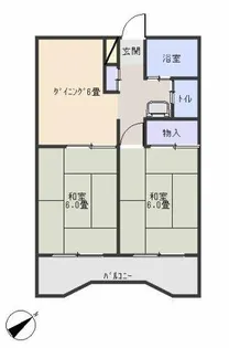 メゾンドゥ田園B【108号室】の間取り