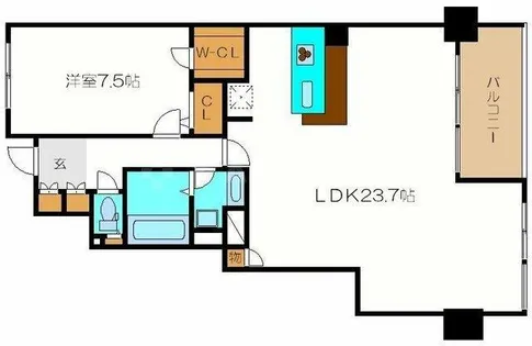 グレンパーク梅田北【13階】の間取り