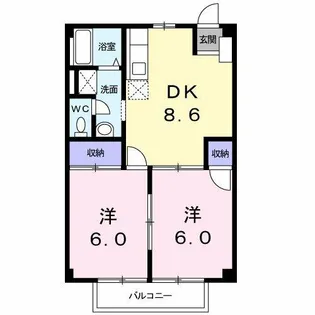 コーポ幸A【202号室】の間取り