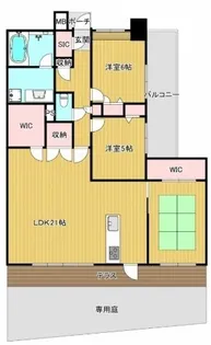 サンライフ下曽根駅サウスコート【110号室】の間取り