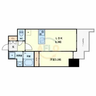 S-RESIDENCE堺blaze【5階】の間取り