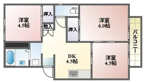 セントラルルーツ【101号室】の間取り