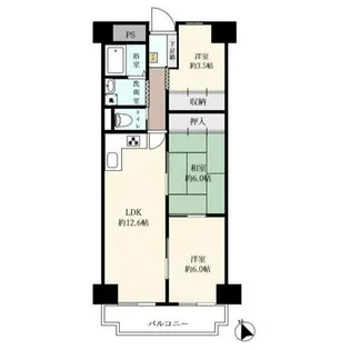 リリーハイツ港【7階】の間取り
