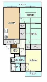 福岡県太宰府市通古賀4丁目【マンション】の間取り