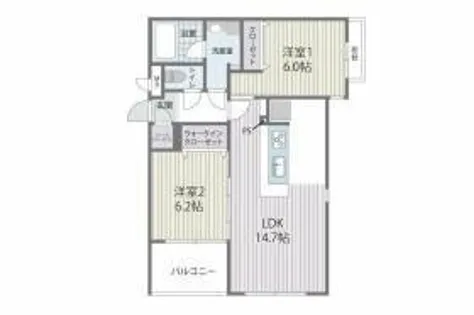 HEIRESS HIRAO【402号室】の間取り