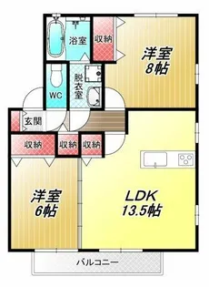 リビングタウン加美北 B棟【2階】の間取り