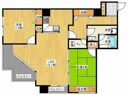 ユーシン大手前【7階】の間取り