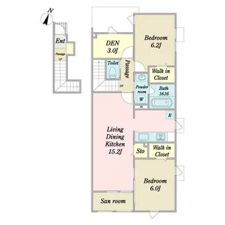 ASUKAⅡ(アスカツー)【0202号室】の間取り