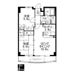 エーリス庄内【2階】の間取り
