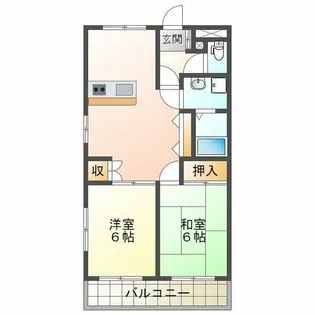 ハッピースリーヒルズ【1階】の間取り