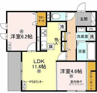 イルソラーレ須磨【1階】の間取り