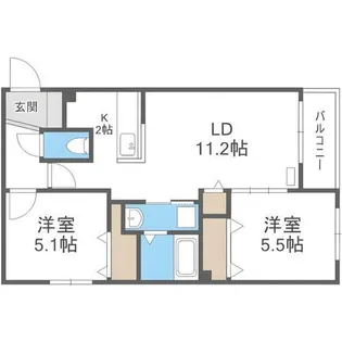 アドラブール麻生【3階】の間取り
