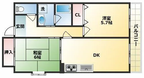 ラ・モードニシカワ1【4階】の間取り