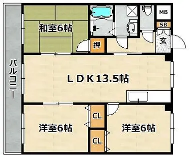 藤原マンション【302号室】の間取り