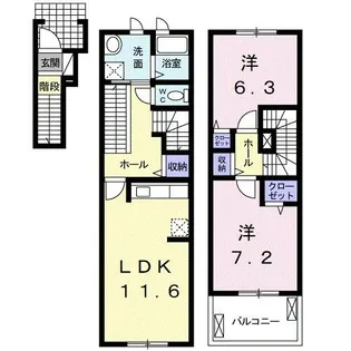 ボンジュルネ【2階】の間取り