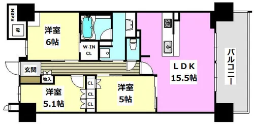 ライオンズ茨木総持寺ステーショングラン【1316号室】の間取り