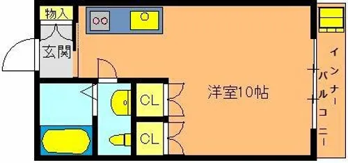 プール・トゥー・ジュールB棟【B203号室】の間取り