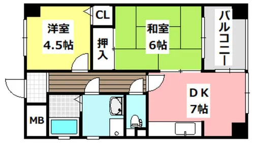 メゾン摂津【7階】の間取り