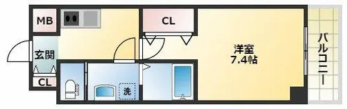 レクシア平野【6階】の間取り