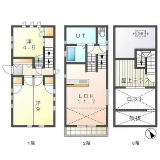 愛知県名古屋市千種区日和町1丁目【一戸建】の間取り