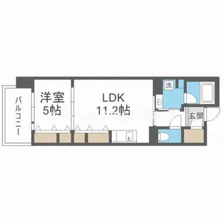 ロイヤルパークスなんば【2階】の間取り