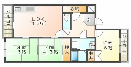 リバーサイド北別府【2階】の間取り