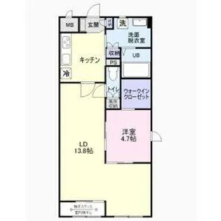 猫ん家 シャトン黄金【201号室】の間取り