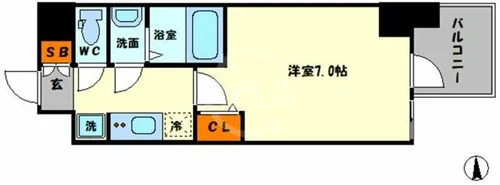 WORVE大阪本町【14階】の間取り
