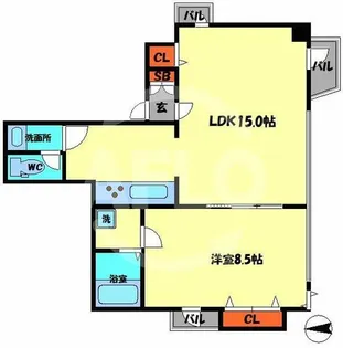 TAIHOルグラン靱本町【5階】の間取り