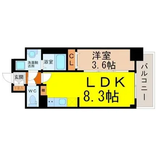 SOLメイクス浄心天神山【8階】の間取り