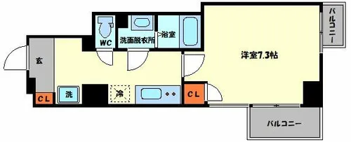 エスカーサ大阪WEST九条駅前【9階】の間取り
