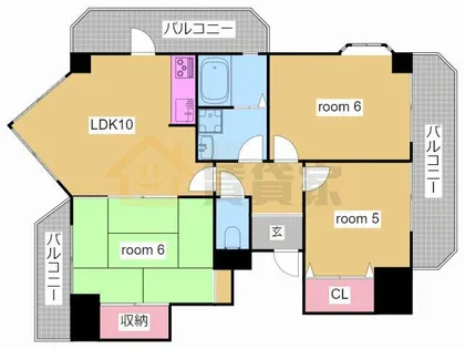 兵庫県神戸市須磨区行幸町1丁目【マンション】の間取り