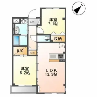 コンフォルト春日西Ⅱ【208号室】の間取り