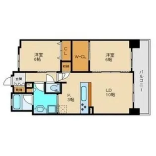 エスリード上本町グラセント【14階】の間取り