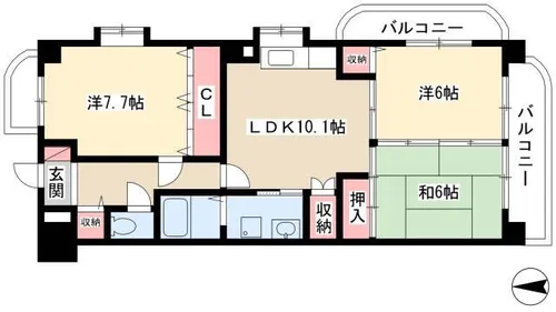 ハイムクランツ【1001号室】の間取り