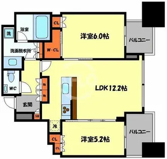 シティタワー大阪本町【11階】の間取り