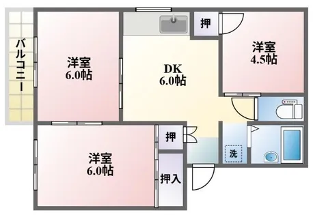 コーポカシワダ B棟【205号室】の間取り