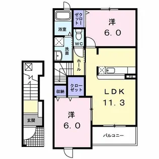 ラフィーネA【2階】の間取り