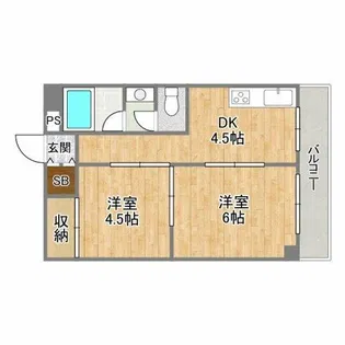 松村マンション【4階】の間取り