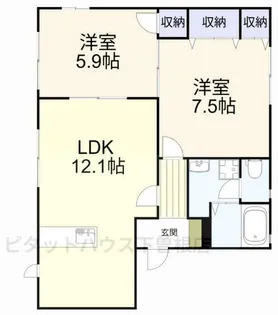 オー・ボアパティールⅡ【D102号室】の間取り