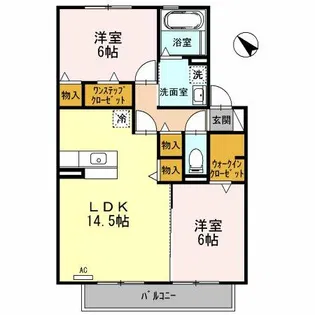パシオーネB【2階】の間取り