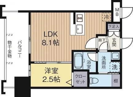 ドゥーエ赤坂【1003号室】の間取り