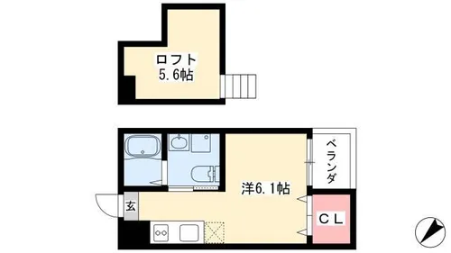 ホワイトアゲート【1階】の間取り