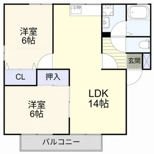 ロイヤルコート松乃木B棟【201号室】の間取り