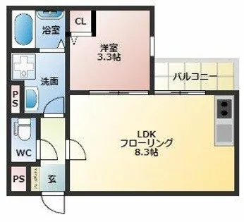 ベルモ【102号室】の間取り
