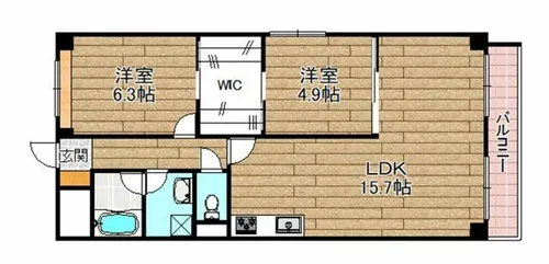 グランベール南高槻【401号室】の間取り