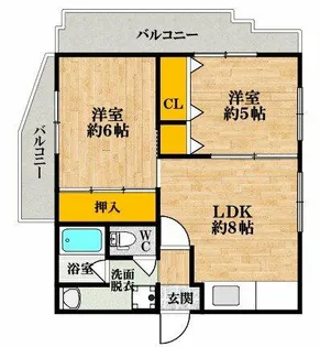 ロイヤル住吉公園【5階】の間取り