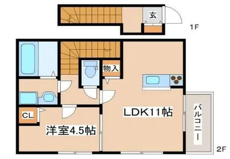オーシャンコート北今宿【2階】の間取り