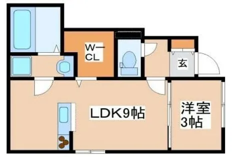 オーシャンコート北今宿【1階】の間取り